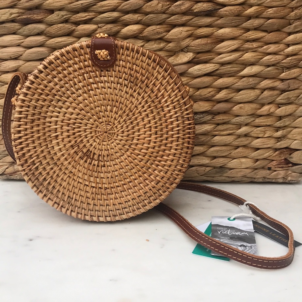 Rattan Crossbody Round Wicker Bali Bag